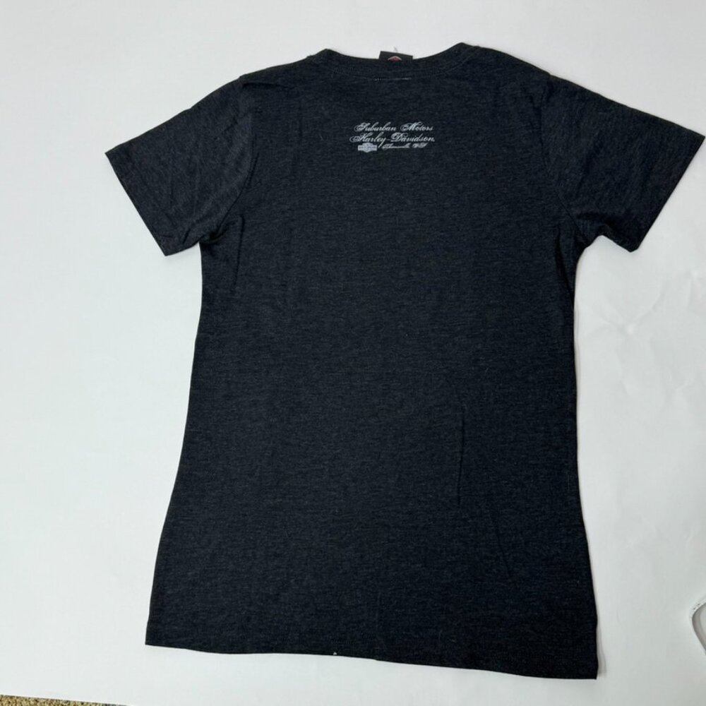 Harley Davidson Women's Black Short Sleeve Graphic Tee Shirt XL - Picture 4 of 5